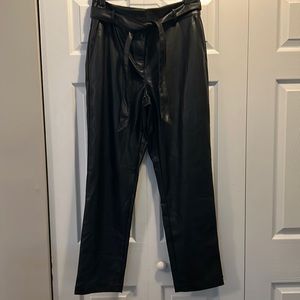 NWT!! Vegan leather tie waist pants sz 12T